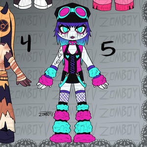 Alternative Chibi Adoptable OCs | Humanoid Scene Scenecore Emo OC