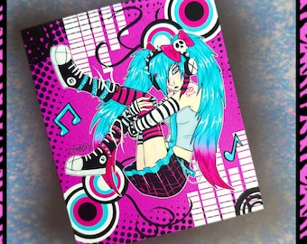 Scene Hatsune Miku Mini Print 5 x 6 inch | Vocaloid Scenecore Emo Origineel Kunstwerk