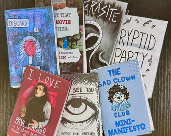 Willekeurige minizine, set van 3 | Perzines, fanzines, kunstzines | Minipunkzines | Originele kunst