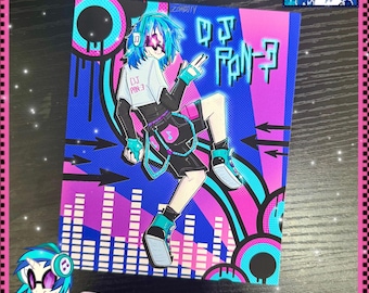 DJ PON-3 Mini-Druck (12,7 x 15,2 cm) | My Little Pony Vinyl Scratch Frutiger Metro Artwork