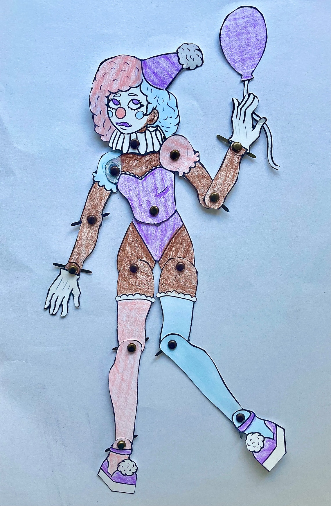 Articulated Clown Paper Doll Clown Girl PRINTABLE DIY - Etsy