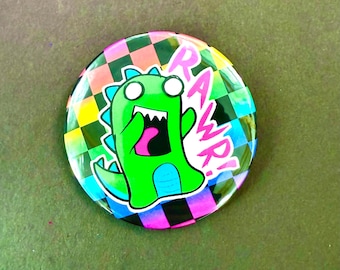Rawr! 2,25 inch button pins | Emo Scene Scenecore Emocore Pinback Buttons