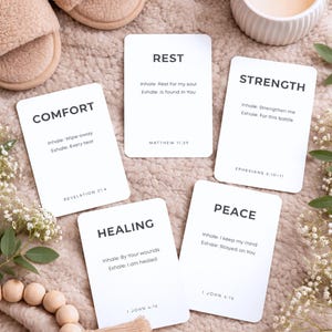 Breath Prayer Cards for Mental Health – 71 Scripture Cards for Peace