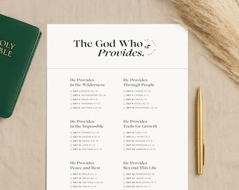 Plan de lectura bíblica de Dios: Estudio de 30 días sobre Jehová Jireh