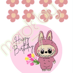 Labubu edible cake topper, cake decorations, edible cake topper