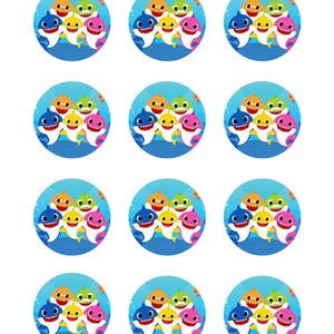 Baby shark edible toppers, oreo toppers, treats toppers, kids birthday party, pre cut edible images, cake decorations, cake toppers