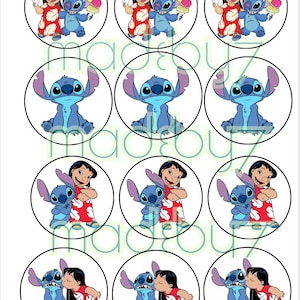 Liloo and stitchh edible toppers, oreo toppers, treats toppers, kids birthday party, edible images, cake decorations, cake toppers