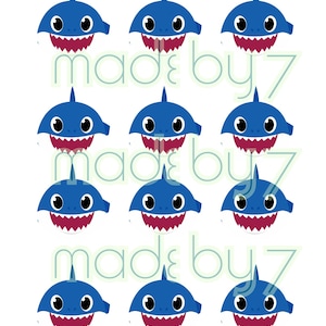 Baby shark edible toppers, oreo toppers, treats toppers, kids birthday party, pre cut edible images, cake decorations, cake toppers