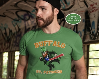 Koszulka Buffalo Bills St Patricks, Buffalo Irish, parada w Buffalo, koszulka Buffalo, koszulka na dzień św. Patryka, South Buffalo, parada First Ward