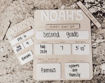 Custom First and Last Day of School Board, Interchangeable Sign