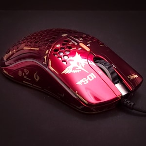 Gundam Sazabi themed Custom Designed & Painting Glorious Model O Lightweight RGB Mouse - Custom Paint Service with 2K Overcoating.