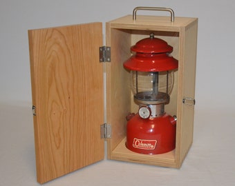 Wooden Storage Box for Coleman Lantern w/ Cherry Lid