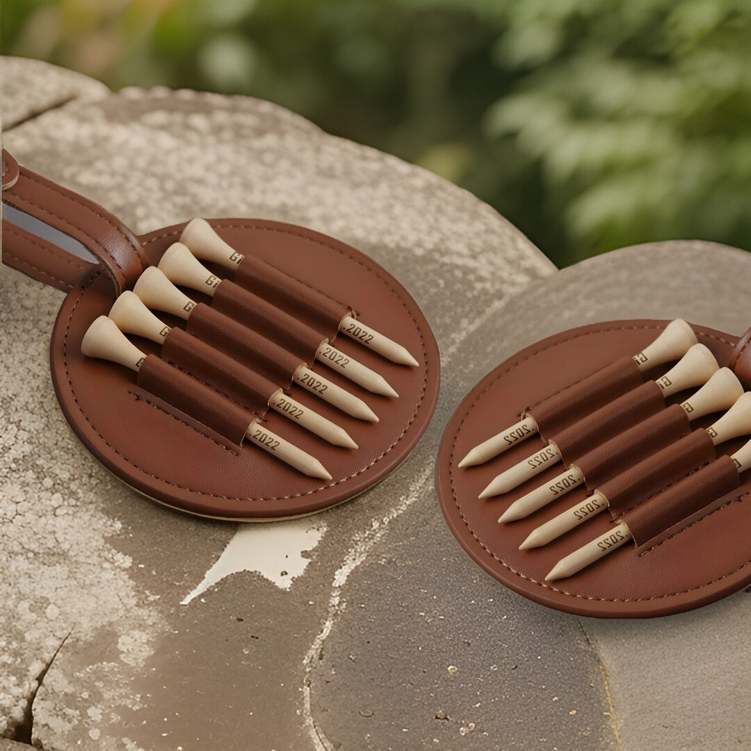 Personalized Golf Tee Bag Holder Wooden Tees Engraved Golfer