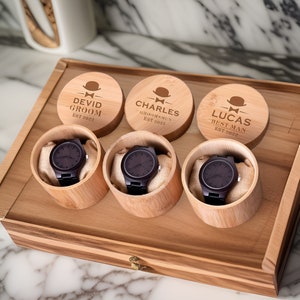 Personalized Watches for Men, Wood Watch with Wooden Custom Watch Box, Best Man Gift, Husband Gift,Boyfriend Gift,Gifts for Dad,Gift For Him