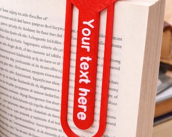 Personalized Heart Bookmark – 3D Printed Paperclip Style Bookmark – Custom Text – Gift for Readers)