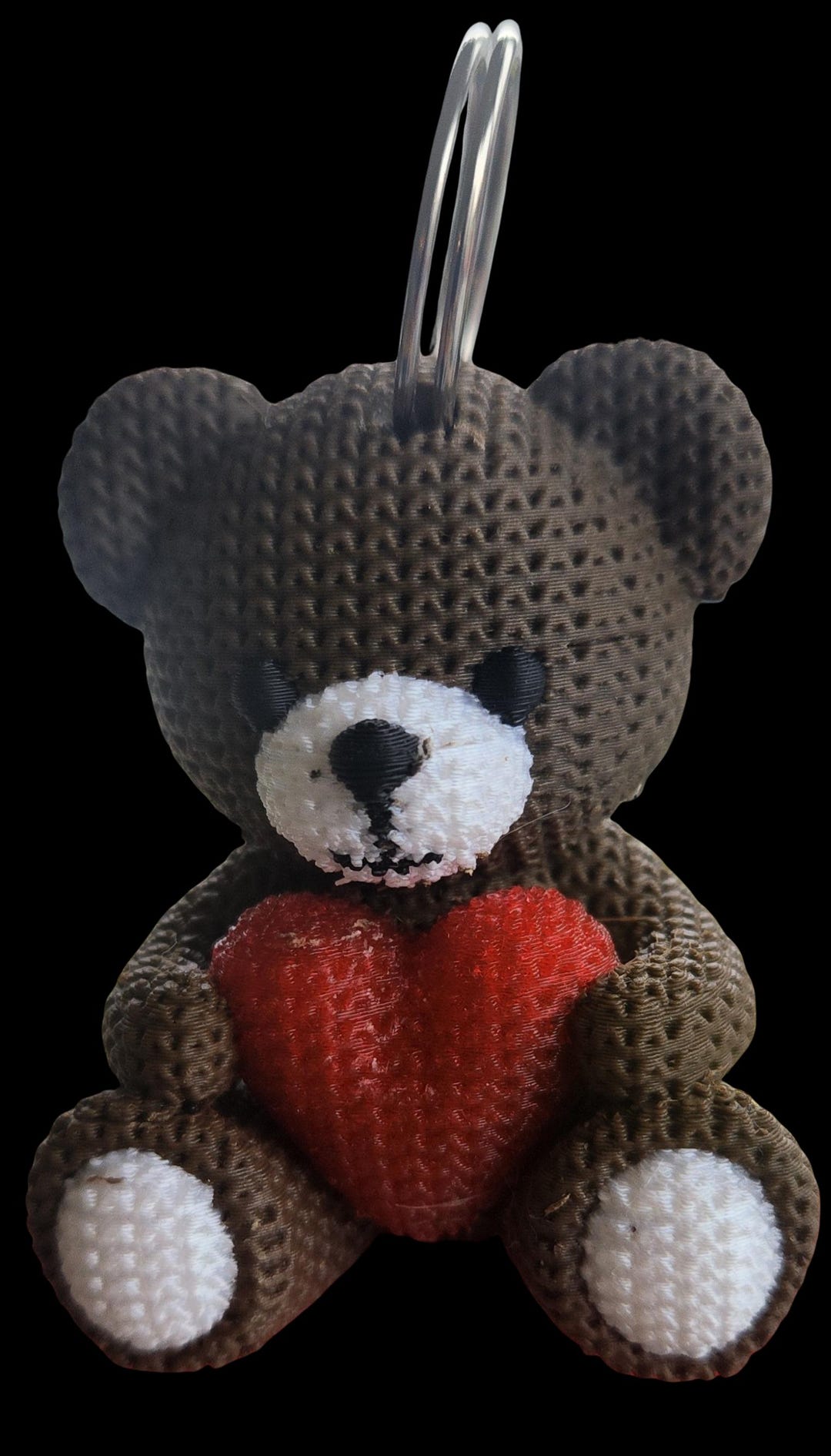 Crochet Teddy Bear Keychain 3D Printed | Cute Heart Bear Bag Charm ...