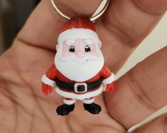 Cute 3D-Printed Santa Claus Keychain – Holiday Bag Charm | Christmas Gift Accessory