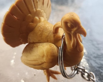 3D Printed Turkey Keychain – Thanksgiving Fall Accessory