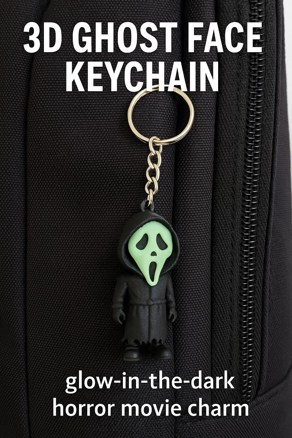 3D Ghost Face Keychain: Glow-in-the-dark Horror Movie Bag  display picture 2