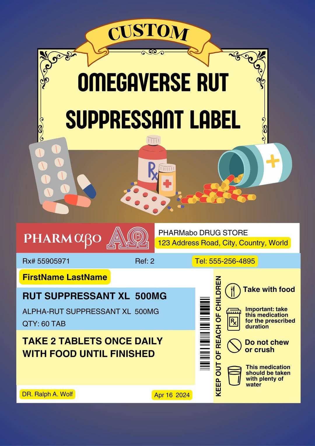 Custom Omegaverse RUT SUPPRESSANT Label | A/B/O, ABO, Rut Suppressant ...