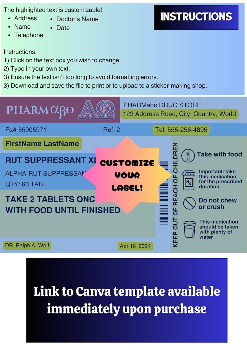 Custom Omegaverse RUT SUPPRESSANT Label | A/B/O, ABO, Rut Suppressant ...