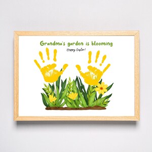 Omas Garten - Frohe Ostern Handabdruck Art Craft - Baby Kleinkind Kinder - DIY Karte Geschenk Andenken - Printable - Kita Vorschule Aktivität