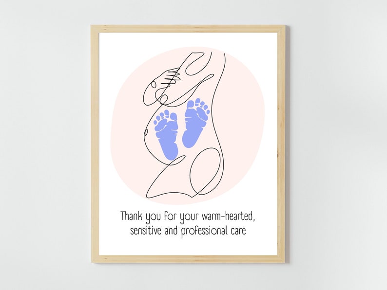 Midwife, Doula or Obgyn Thank You Gift - Handprint Art Craft - Kids ...