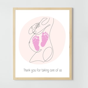 Vroedvrouw, Doula of Obgyn Bedankcadeau - Handafdruk Art Craft - Kids Baby Peuter - DIY waardering Cadeaukaart - Afdrukbaar - Vroedvrouw Weekdag