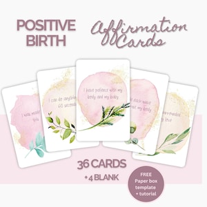 Carte di affermazione positiva della nascita - Carte Doula - Affermazioni sull'ipnobirthing - Parto naturale - Affermazioni del travaglio