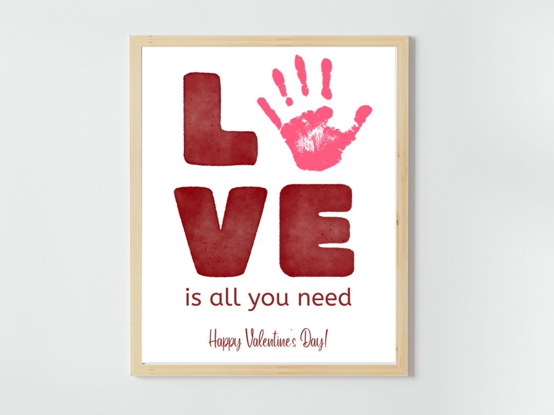 LOVE Valentine's Day - Handprint Art Craft - Kids Baby Toddler - Gift ...