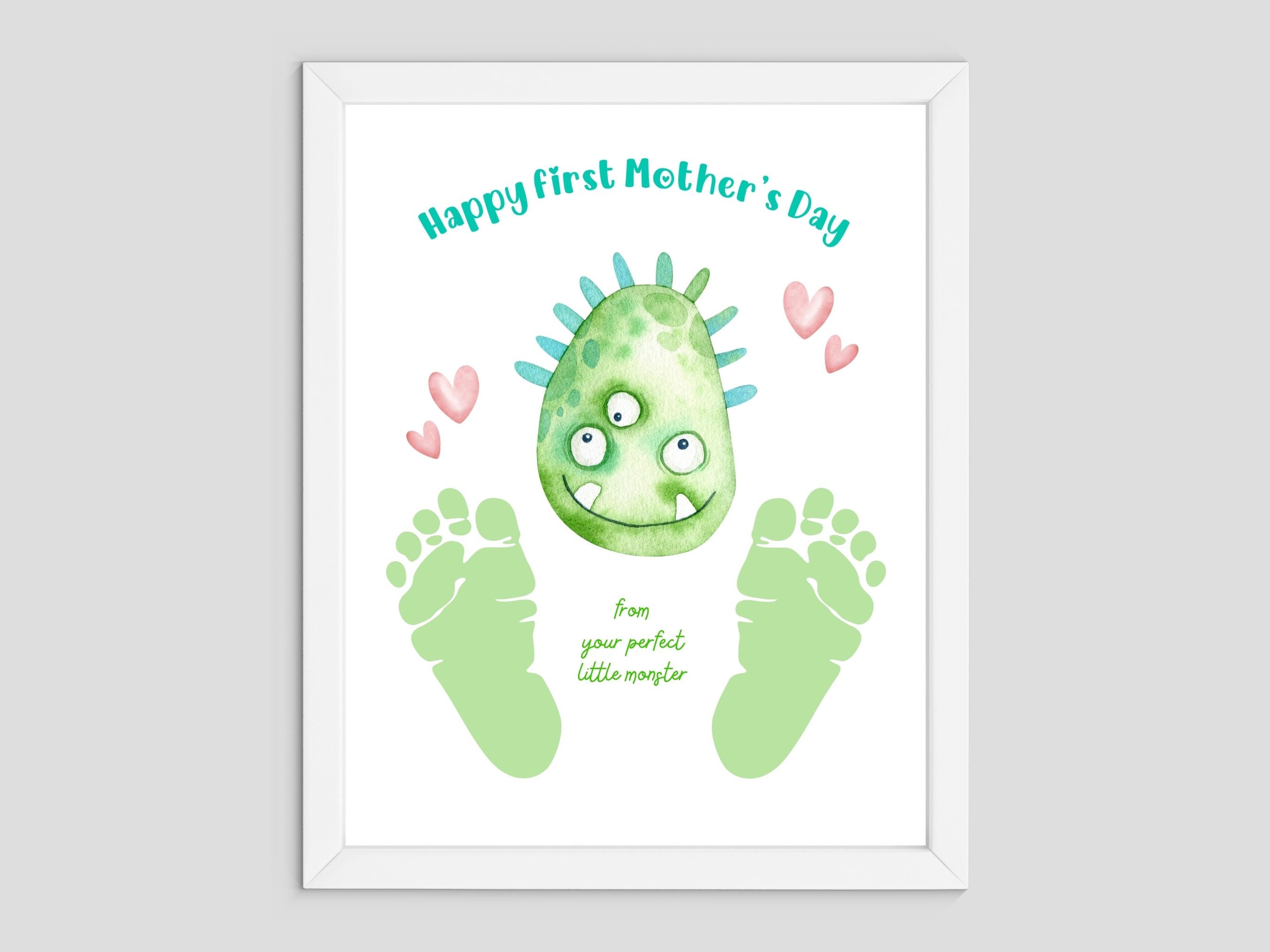 35 Crazy Fun Monster Crafts for Kids That Are Super Adorable 4 First Mother's Day, Little Monster, Footprint Handprint Art Craft,…