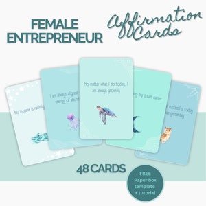 Carte di affermazione per imprenditrice femminile - Affermazioni quotidiane positive - Crescita professionale - Motivazione aziendale