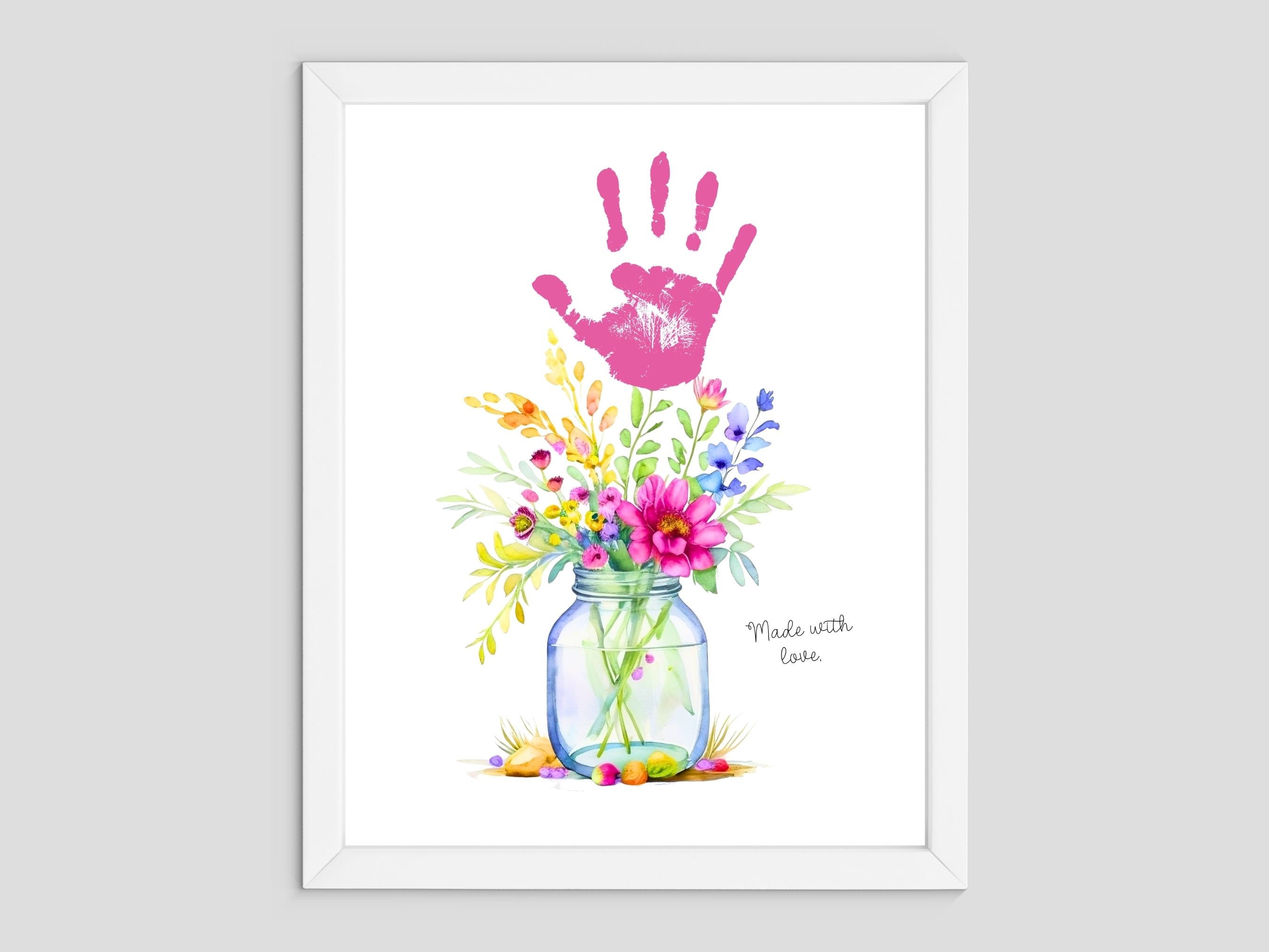 Flowers in Jar - Handprint Art Craft - Kids Baby Toddler - DIY Gift…