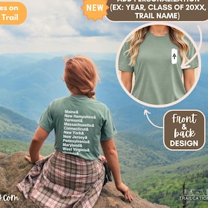 Appalachian Trail T-shirt, AT Blaze + State Names, Unique Gift for Hikers, Thru-Hiker Gift, Camping Hiking Tee, AT gift, Backpacking Gift