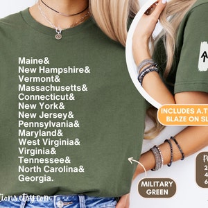 Appalachian Trail T-shirt, Unique Gift for Hikers, State Name Gift, Thru-Hiker Gift, Hiking Tee, Camping Shirt, AT gift, Backpacking Gift
