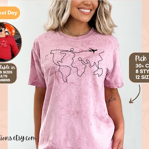Weltkarte T-Shirt, Abenteuer Shirt, Fernweh Shirt, Camp Shirt, Reise Geschenk, Wandern Shirt, Urlaub Geschenk, Unisex Shirt, Road Trip Shirt