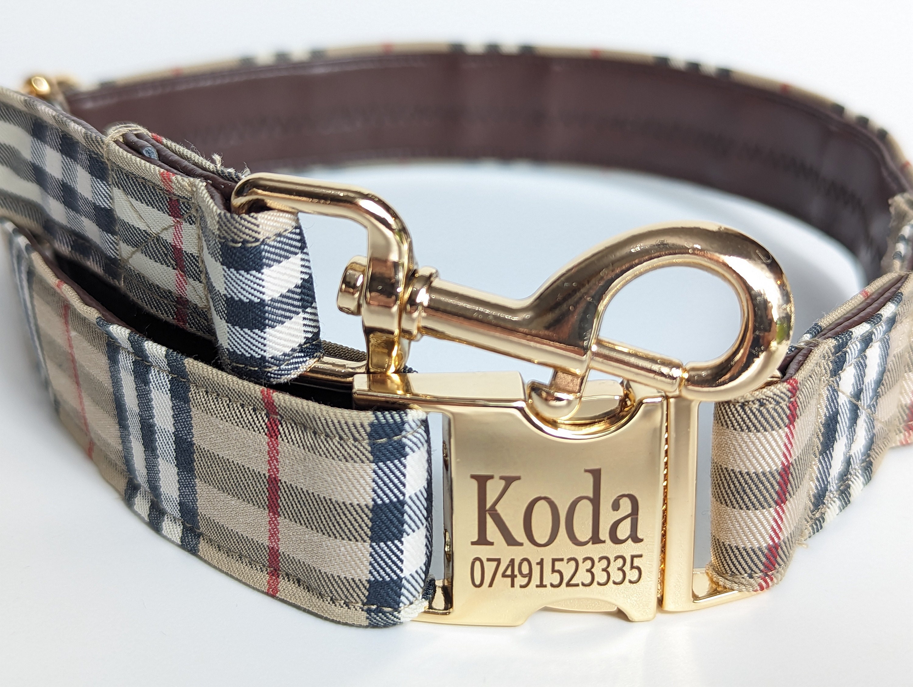 Designer dog top collars burberry