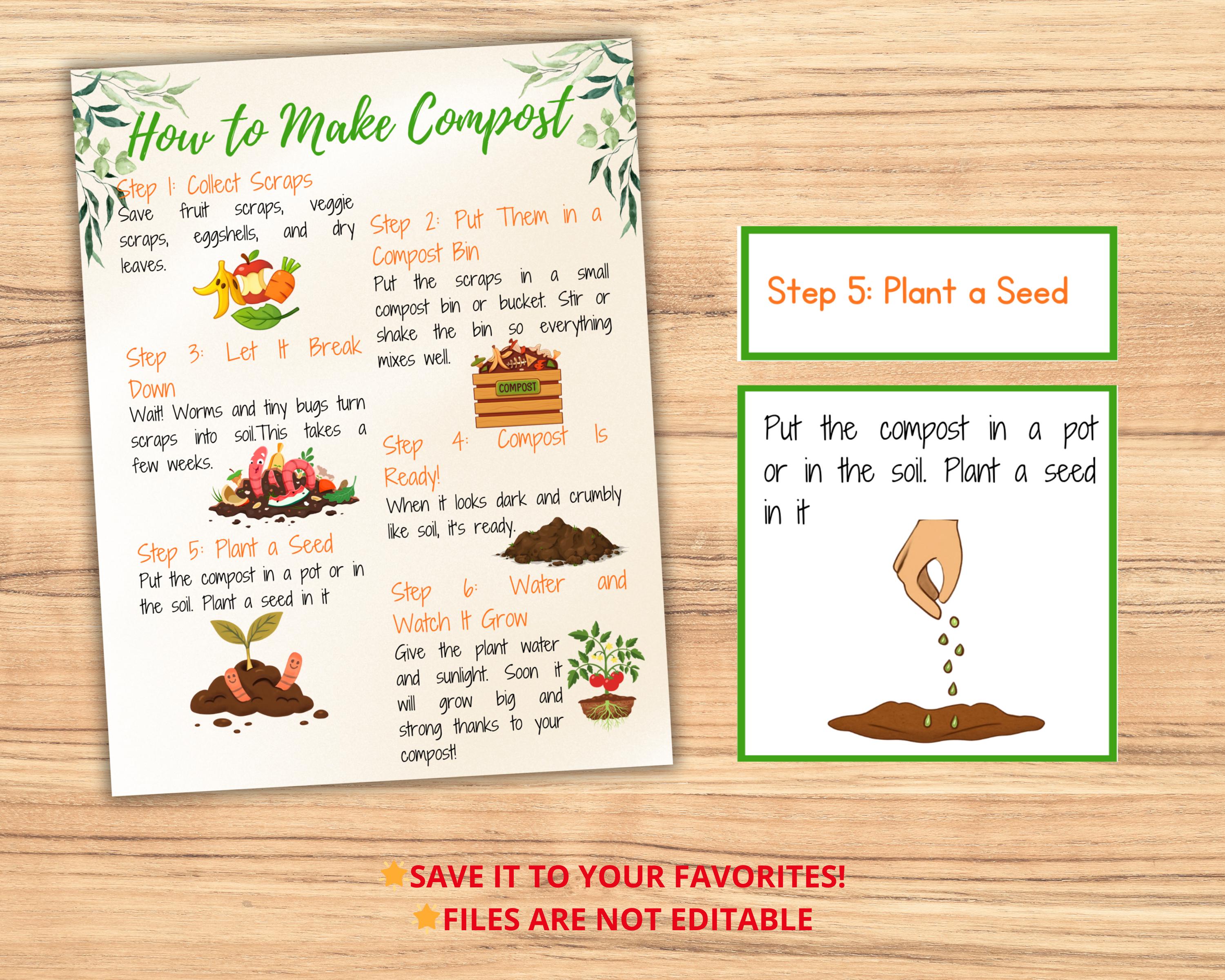Composting Activity,earth Day Preschool,how to Compost Steps,worm ...