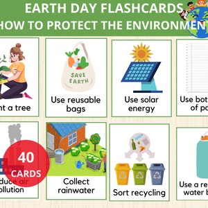 Jeu d'associations du jour de la Terre, casse-têtes du jour de la Terre, activité d'association, environnement, préscolaire, activité de printemps, livre chargé du jour de la terre, cartes mémoire, jardin d'enfants
