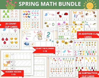 Spring preschool,spring Math Bundle,spring busy bin,spring worksheet,preschool bundle,worksheets preschool,prek curriculum,spring activities