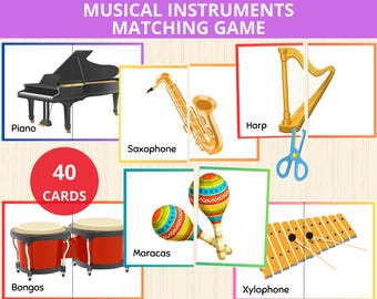 Musical Instruments Matching,musical Instruments Flashcards,music