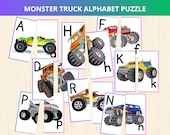 monster truck alphabet,preschool alphabet game,ABC matching game,letter recognition,early literacy game,Monster truck party,alphabet activit