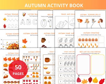 fall activity book,Fall Busy Book,Autumn Activity Book,Fall Preschool Worksheet,Toddler Quiet Book,Montessori Fall,fall Homeschool Preschool