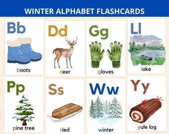 winter alphabet flashcards,Winter vocabulary Cards,winter abc flashcards,winter preschool kids,winter abc activity,winter classroom activity