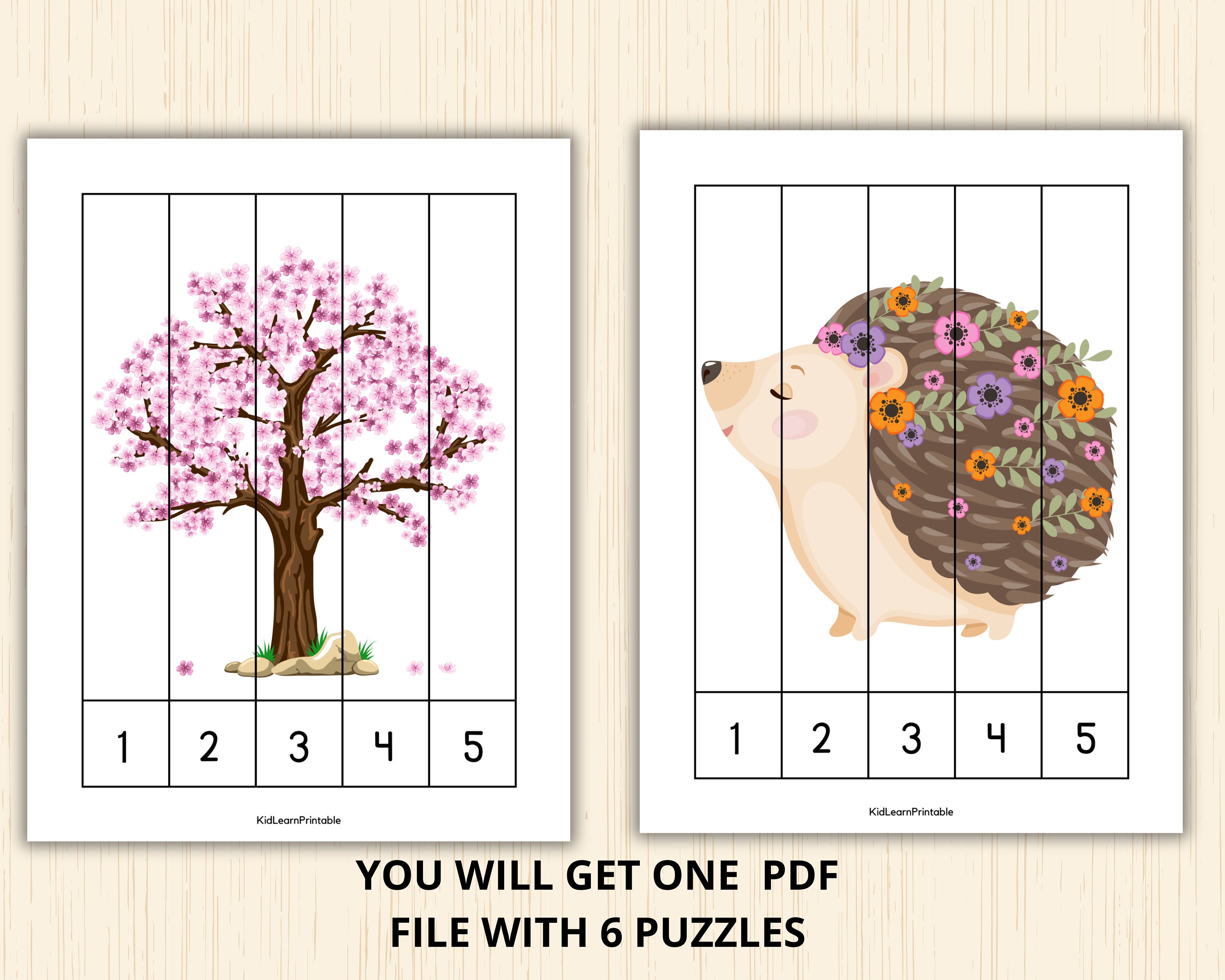 Spring Number Puzzles, Montessori Spring Printable, Number Sequence ...