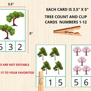 Tree Count and Clip Cards,spring Counting Cards,tree Math Activity,tree ...