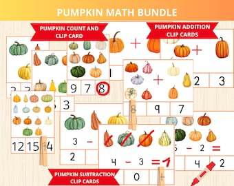 pumpkin math bundle,autumn math worksheets,fall math activities,Autumn Preschool Packet,Fall addition and subtraction,preschool pumpkin math