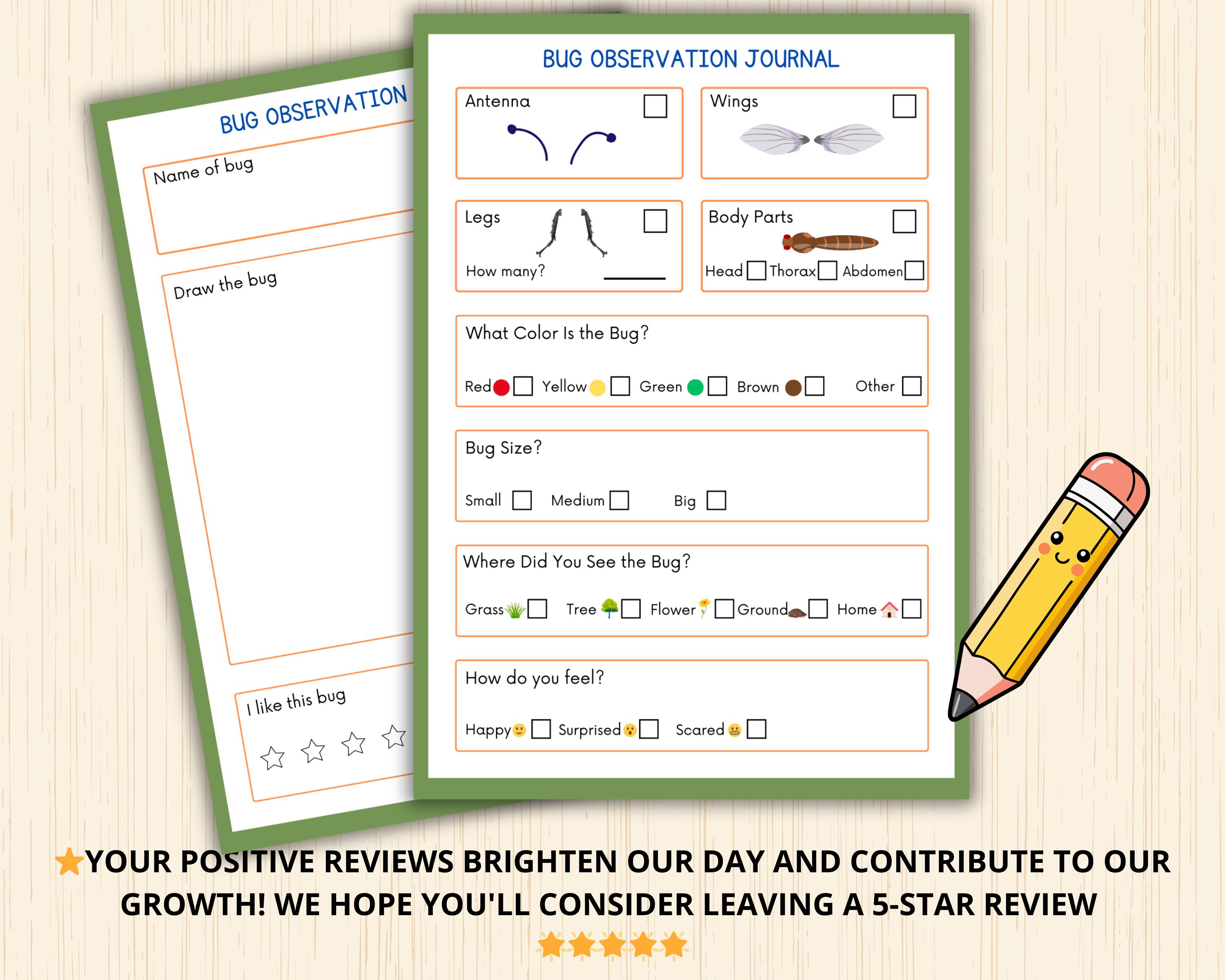 Bug Observation Journal,nature Study Kids,preschool Science,insect Unit ...