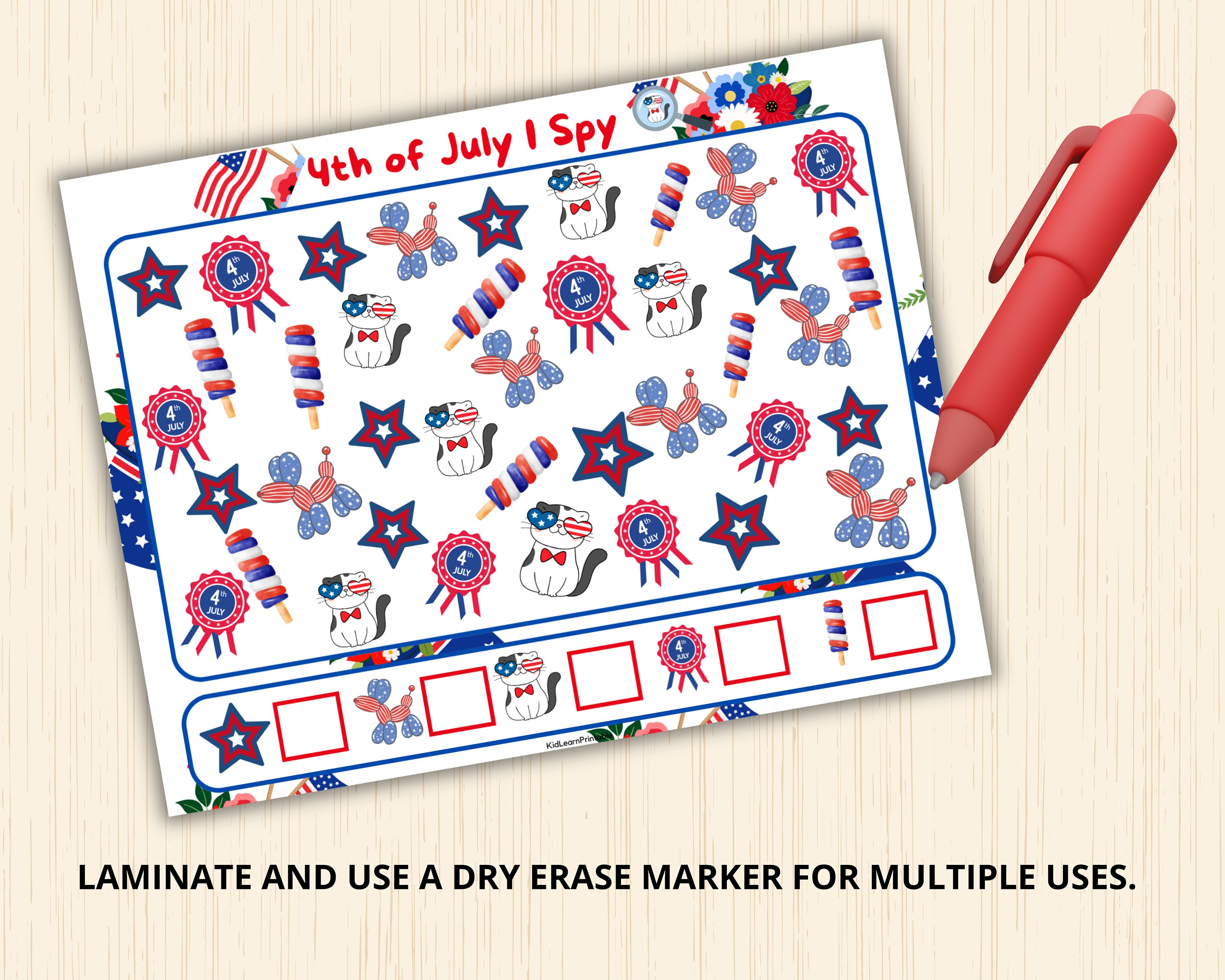 4th of July I Spy,counting Activity,look and Find,summer Preschool ...