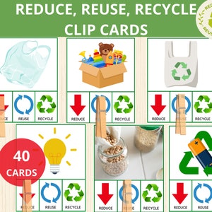 Earth Day Clip Karte, Tag der Erde Recycle Sort, Tag der Erde, Abfallsortierung, Tag der Erde beschäftigt Buch, Wiederverwendung, reduzieren, Recycle, Vorschule, Tag der Erde, Umwelt